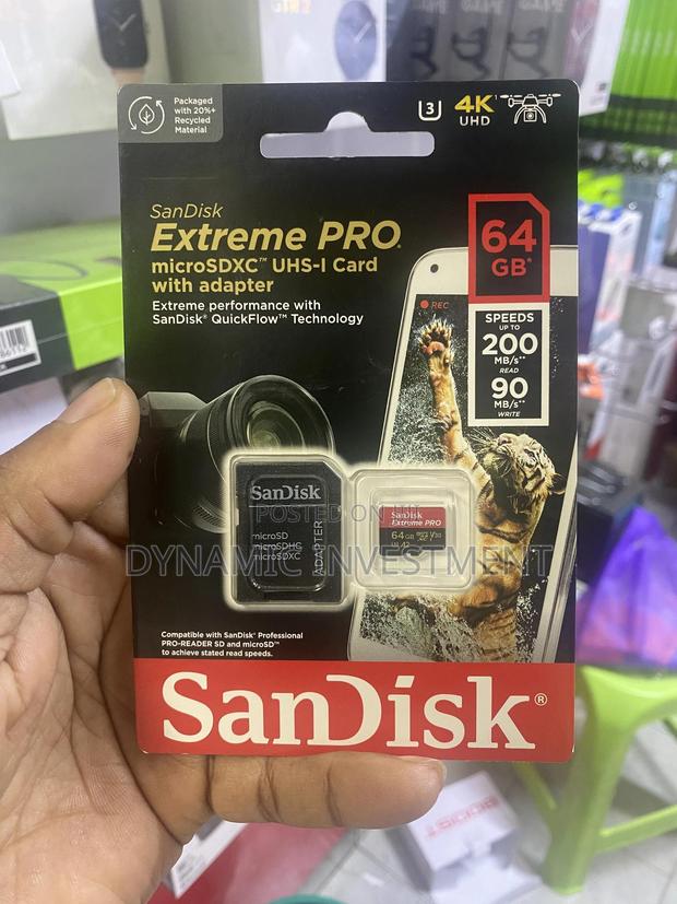 Sandisk 64GB Extreme Pro Micro SD Card for Drones and Camera - main view