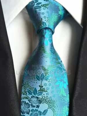 Turquoise Men's Tie With Pocket Square