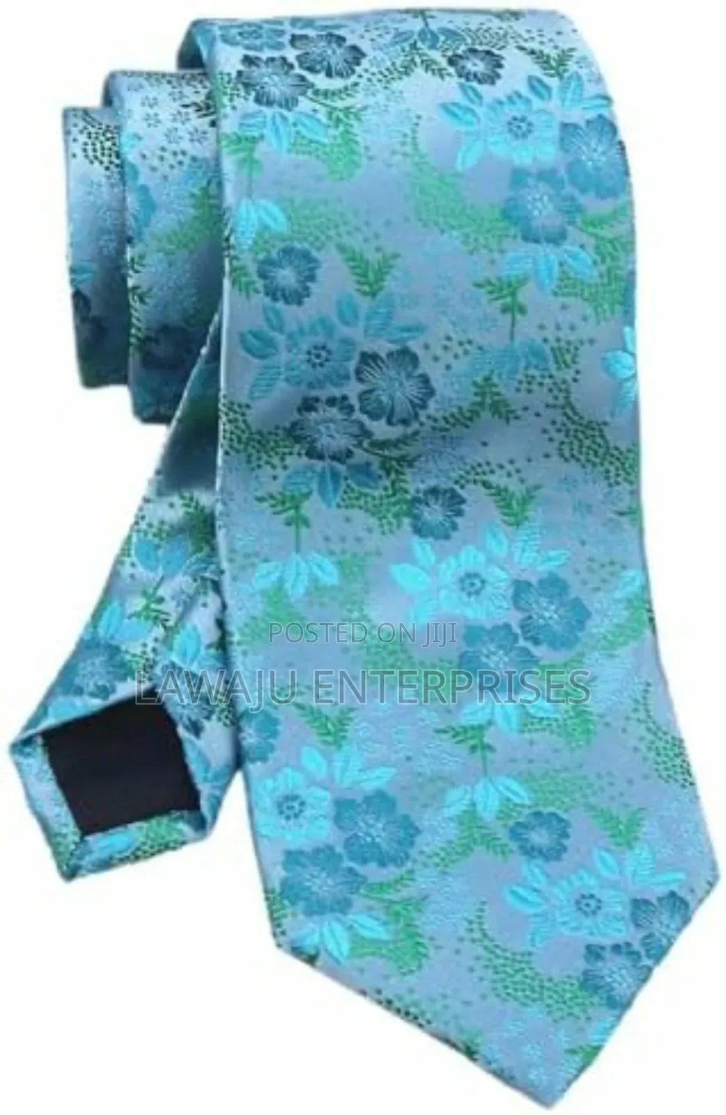 Turquoise Men's Tie With Pocket Square