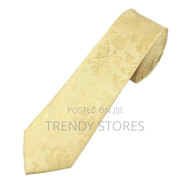 Golden Men's Tie With Pocket Square - thumbnail 3