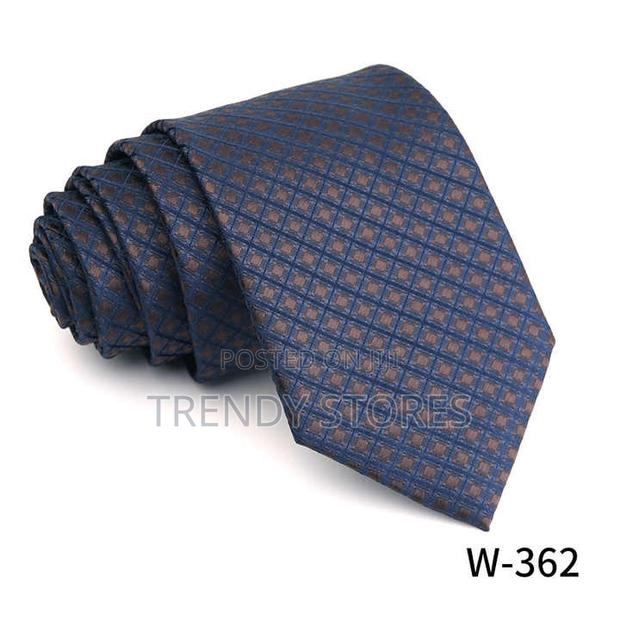 Navy Blue Men's Tie With Pocket Square - thumbnail 2