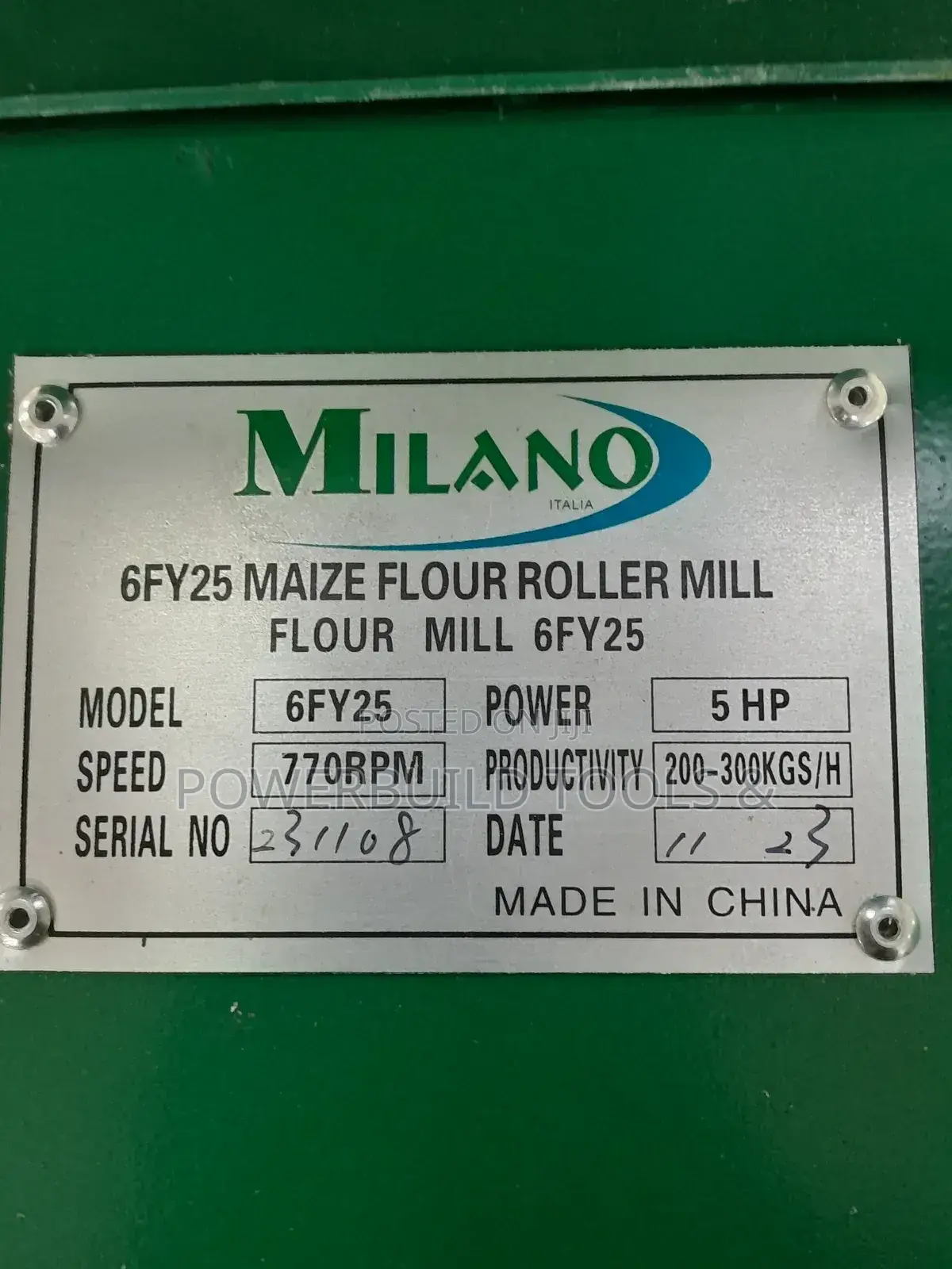 Milano Flour Roller Mill 6FY25