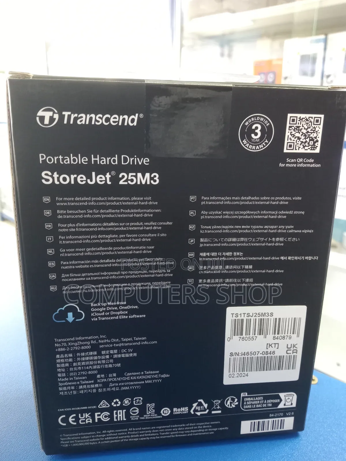 1 Tb Transcend External Hard Drive