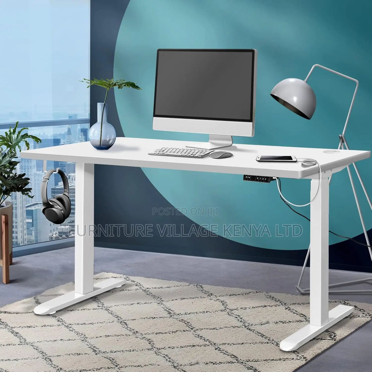 Electric Height Adjustable Standing Desk - 120x60cm