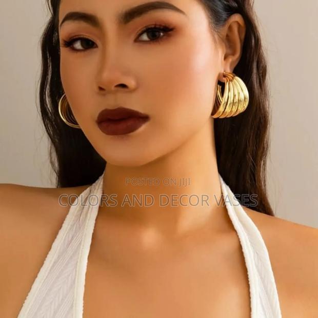 Stripped Statement Earings - main view