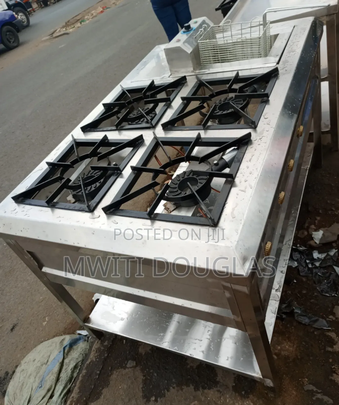 Combined Four Burner, Stainless