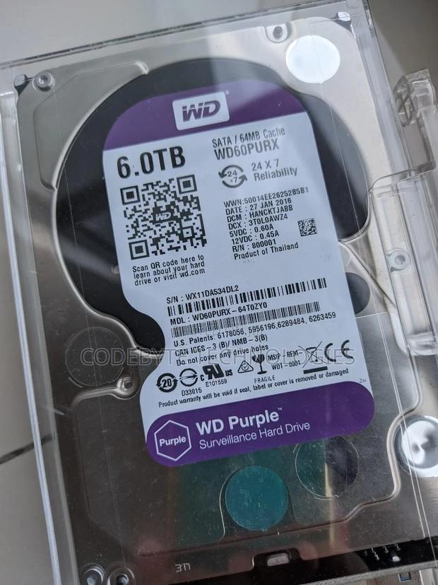 WD Purple Surveillance Hard Drive - 6 TB, 256 MB - WD64PURZ