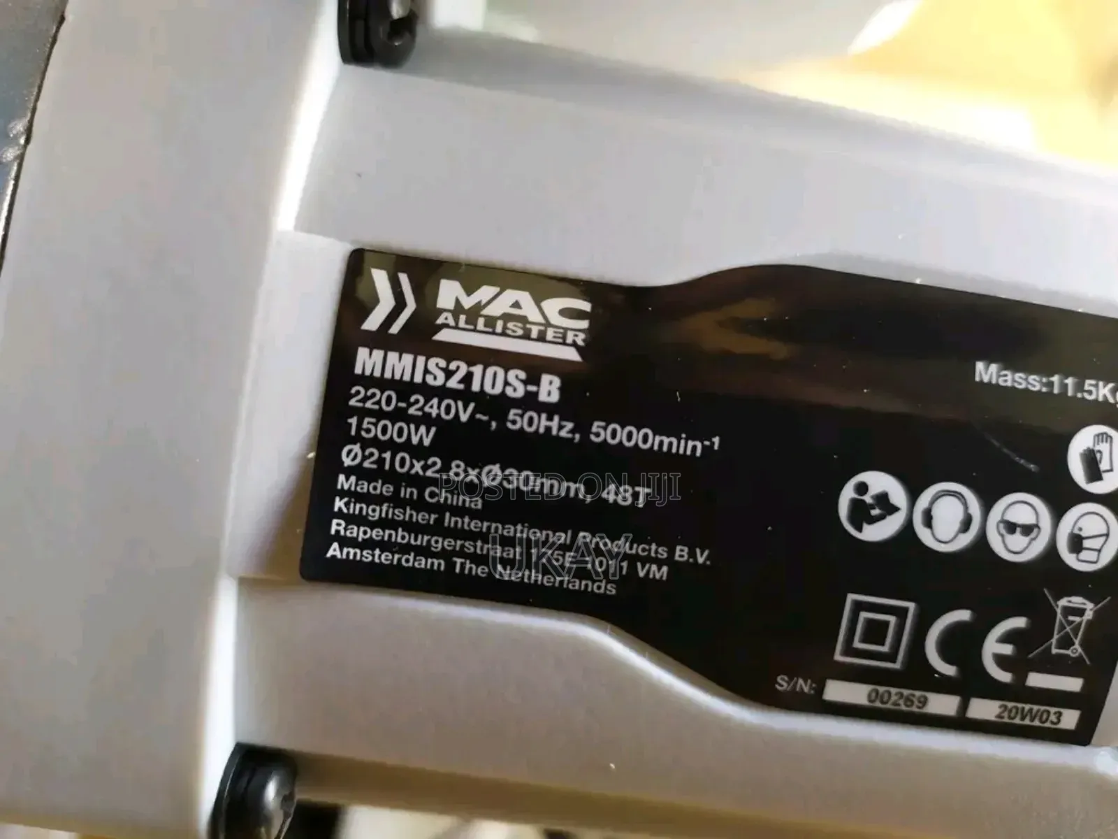Mac Allister Sliding Compound Mitre Saw.