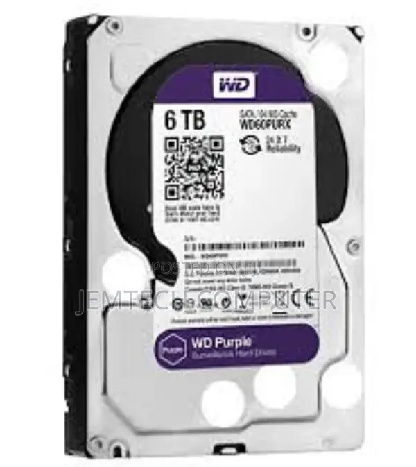 WD Purple Surveillance Hard Drive - 6 TB, 256 MB - WD64PURZ^