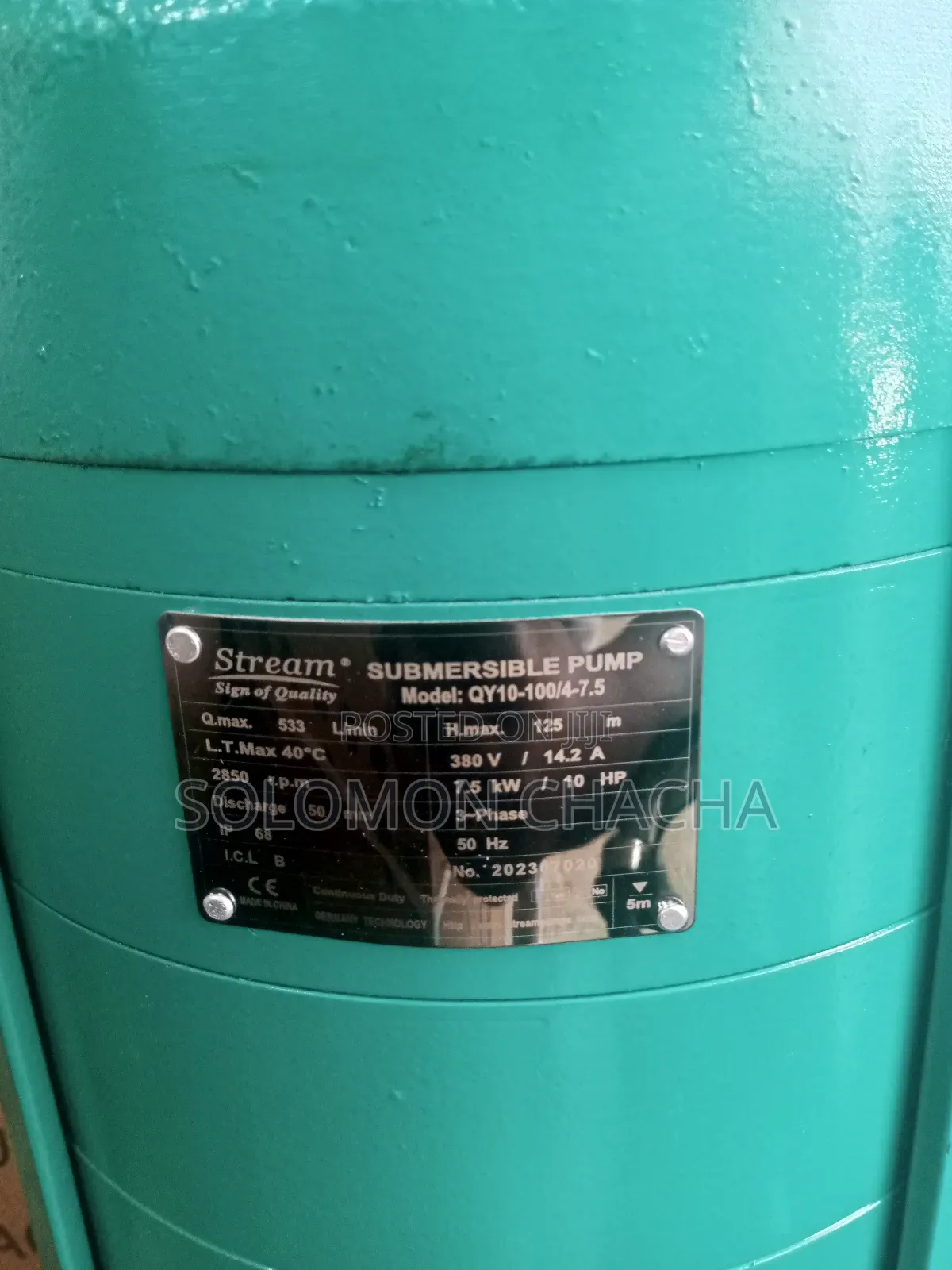 Stream 10hp 7.5kw Submersible Pump Q(d)10-100/4-7.5