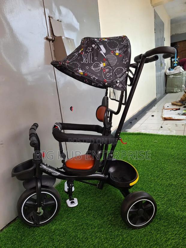 Floral Kids Push Tricycle With Canopy - thumbnail 2