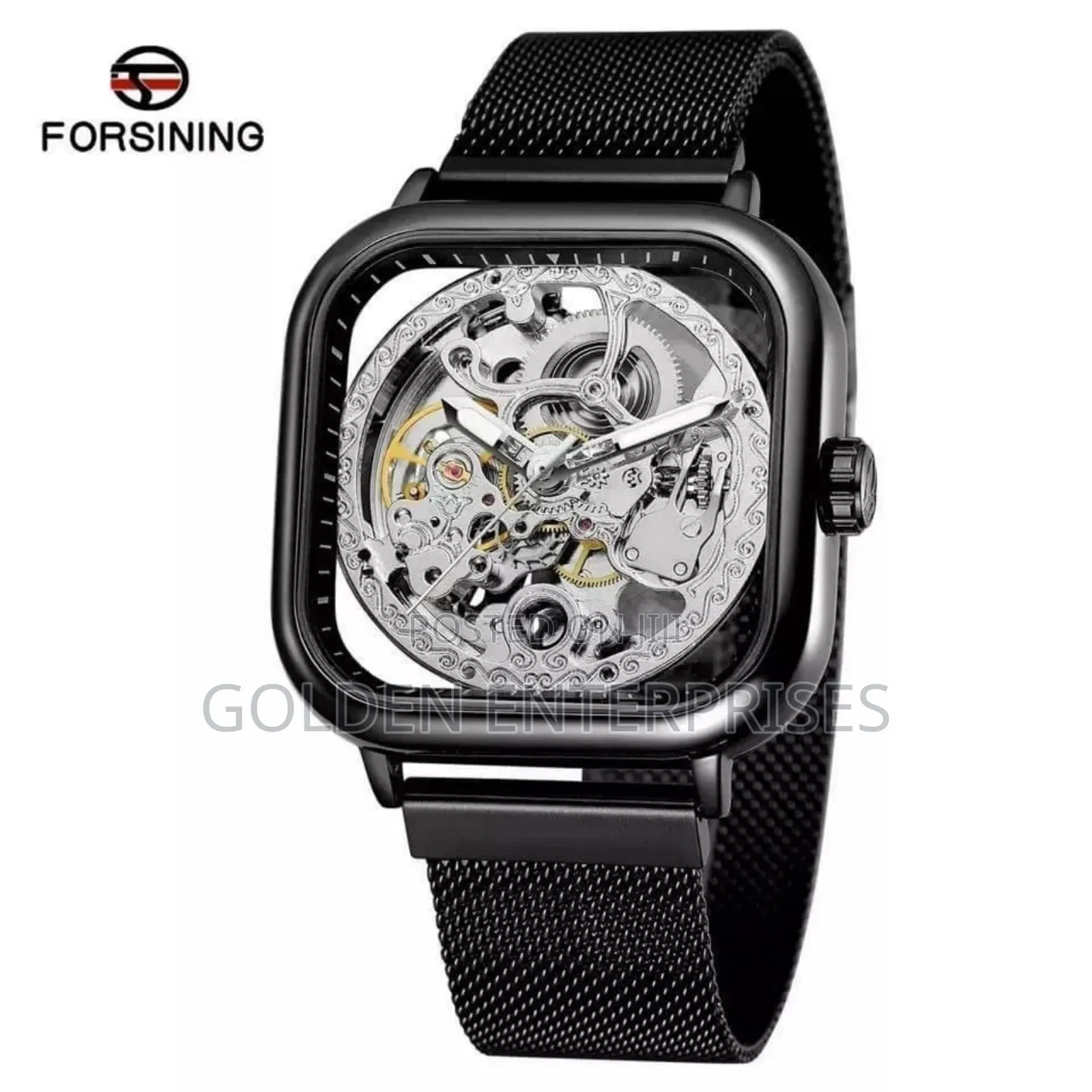 Automatic Forsining Mesh Strap Mens Watch