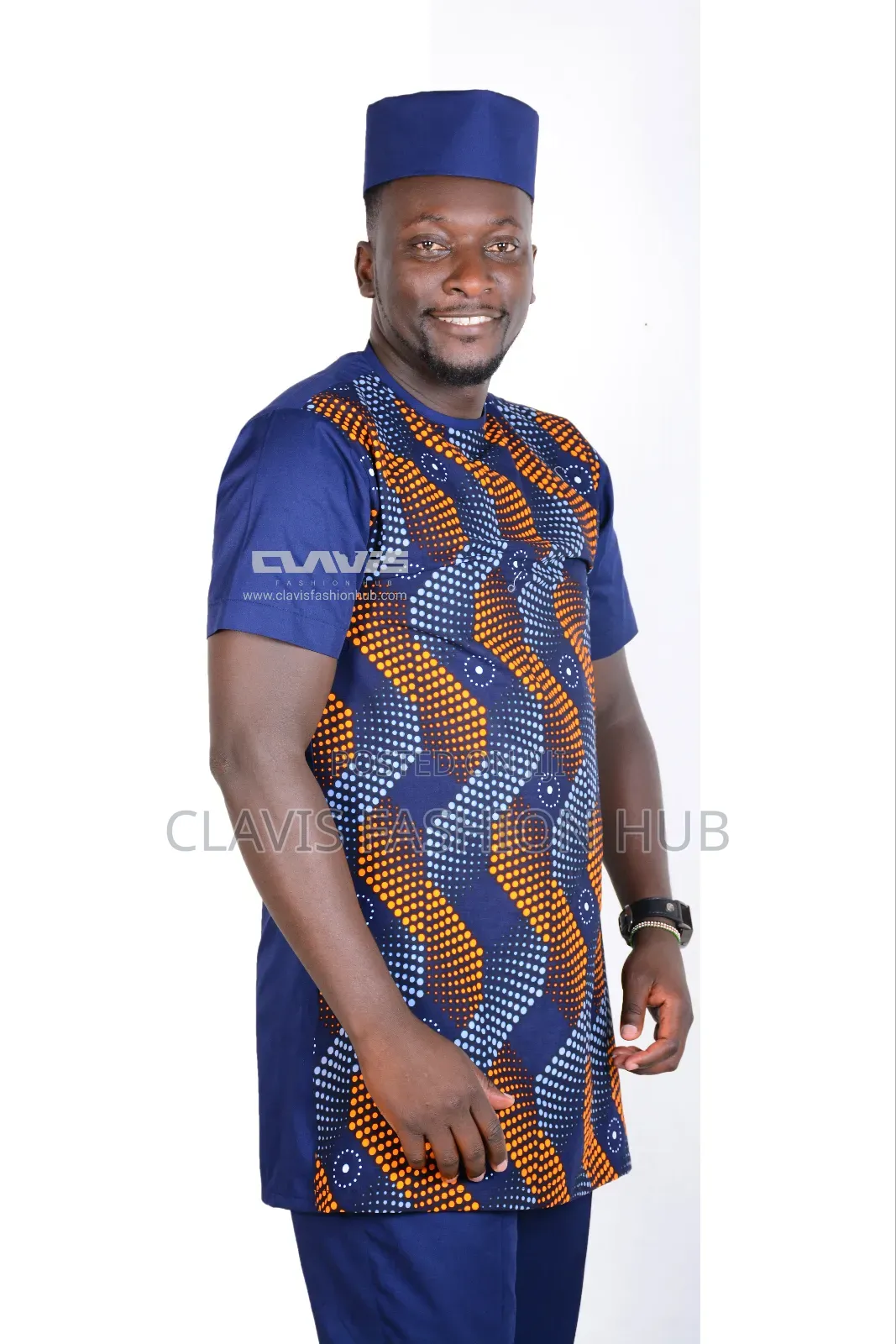 Navy Blue Short Sleeved Suit (Shirt+Trouser+ Cap)