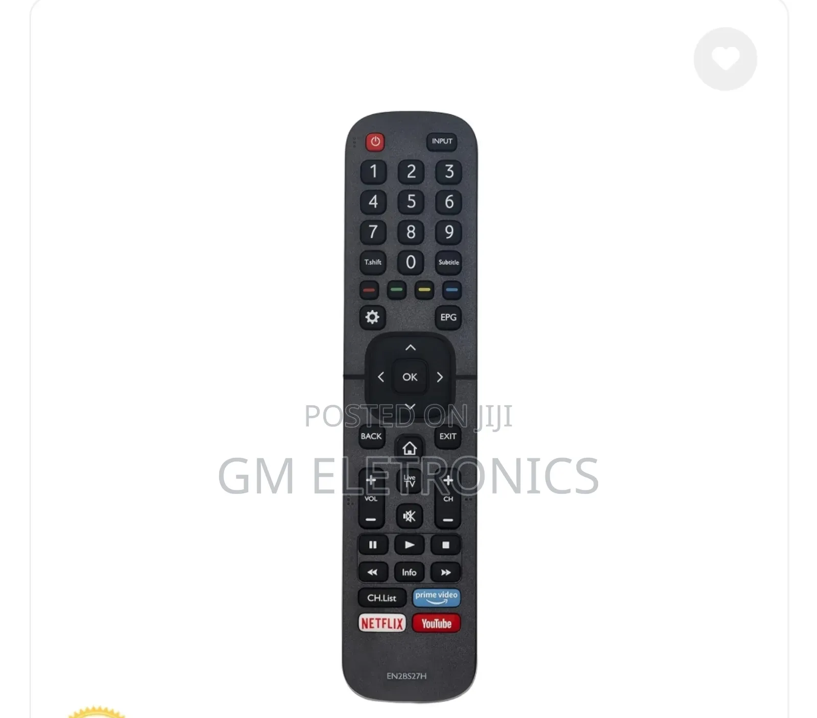 New Hisense Replacement Remote EN2BS27H For Smart Tv.(Black)