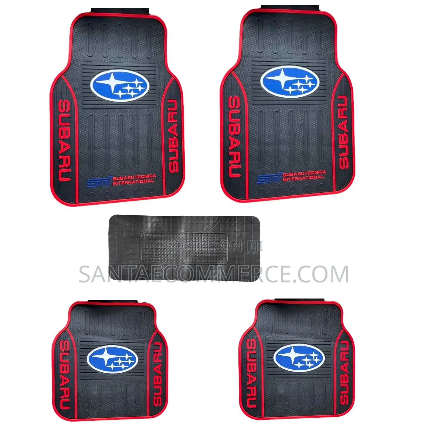 Subaru STI 5 Seater Branded Rubber Car Floor Mats