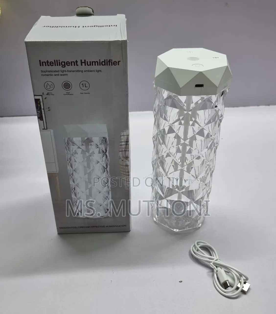 Acrylic High Quality Intelligent Humidifier With Dim Lights