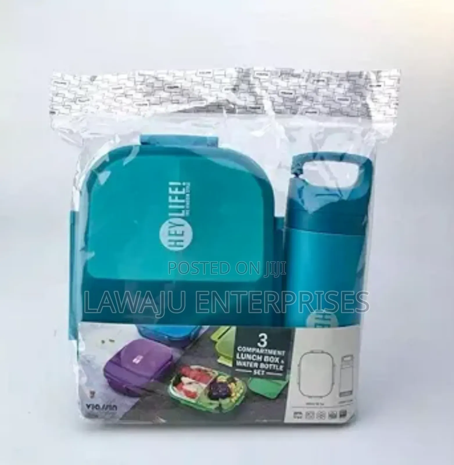 3 Compartment Lunch Box With Water Bottle