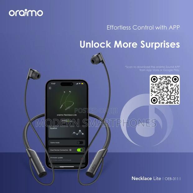 Oraimo Necklace Lite Call Vibration Wireless Headphones - thumbnail 4