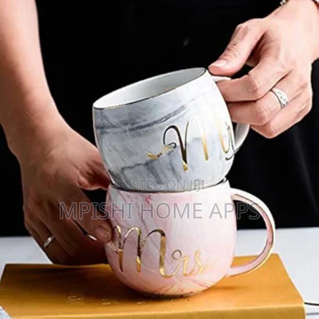 Mr Mrs Ceramic Gift Cup 2 Pc ( With 2 Golden Spoons) - thumbnail 3
