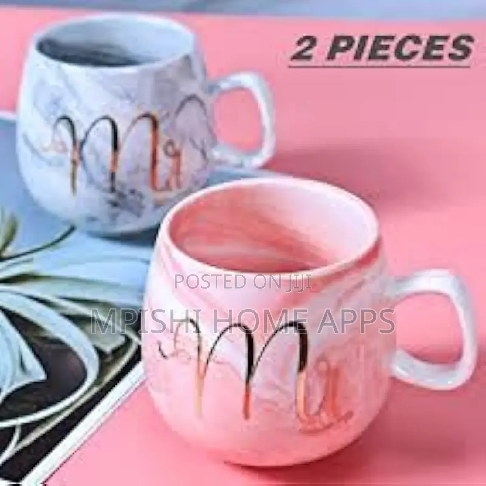 Mr Mrs Ceramic Gift Cup 2 Pc ( With 2 Golden Spoons)