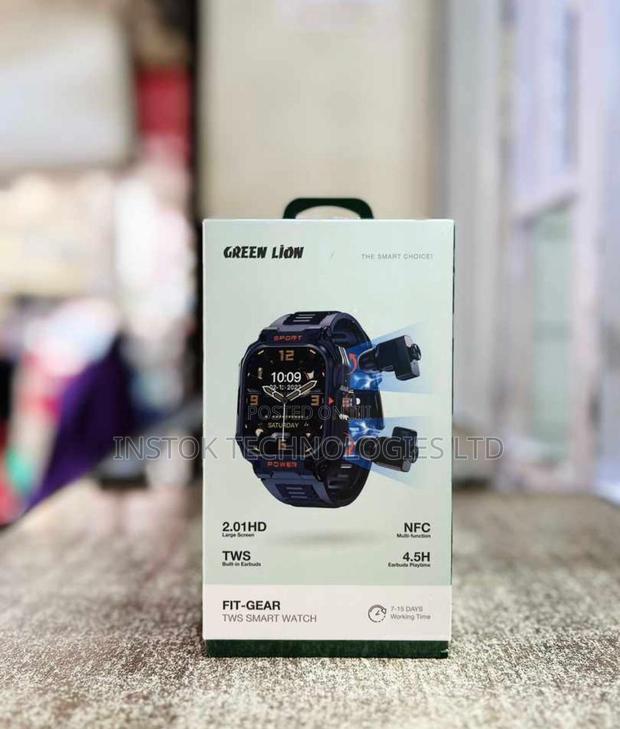 Green Lion Fit-Gear TWS Smartwatch With Built-in Earbuds