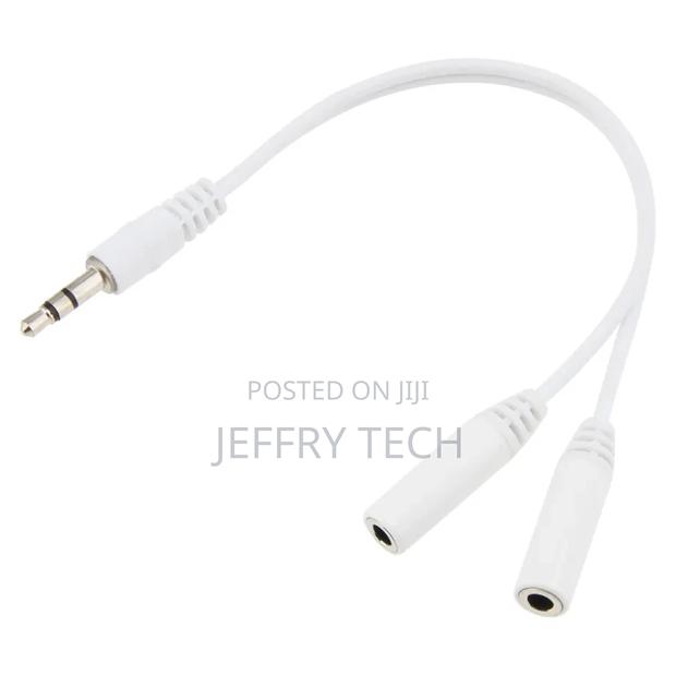 3.5mm Audio Y Splitter Cable Jack 1 Male to 2 Female Stereo