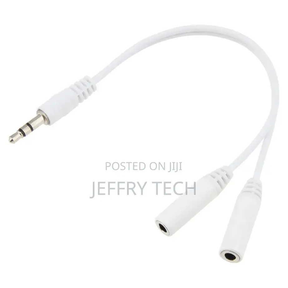 3.5mm Audio Y Splitter Cable Jack 1 Male to 2 Female Stereo