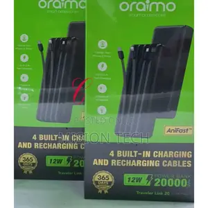 Oraimo PB-P5201 20,000mah Power Banks With Built in Cables