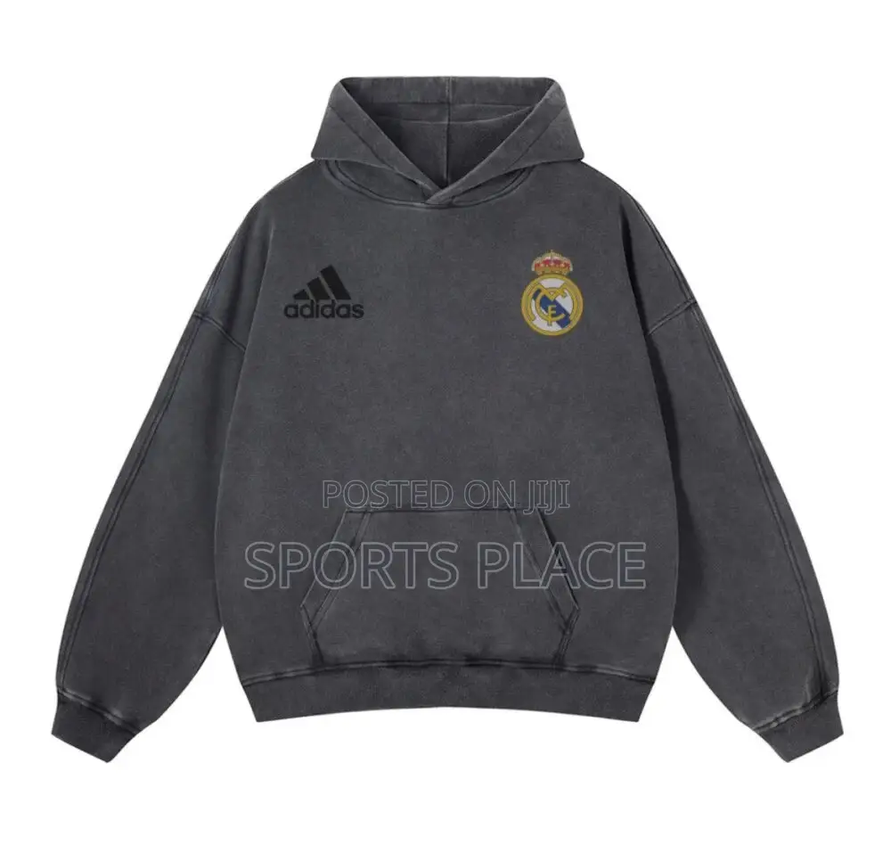 Gray Adidas Real Madrid Hoodie