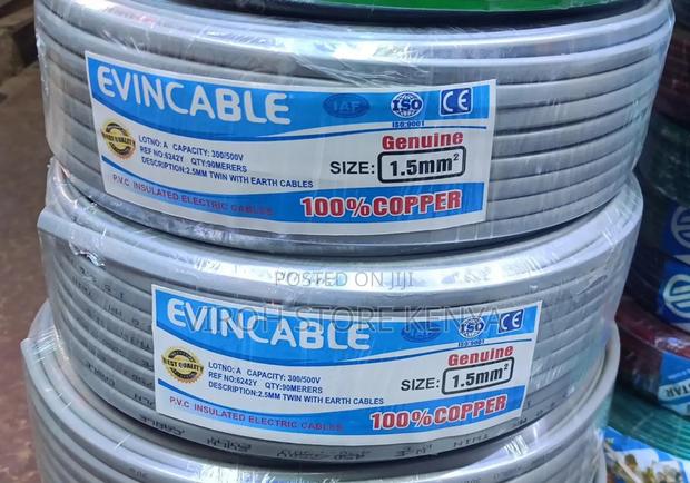 Evincable 1.5mm Copper Cable Twin With Earth - main view