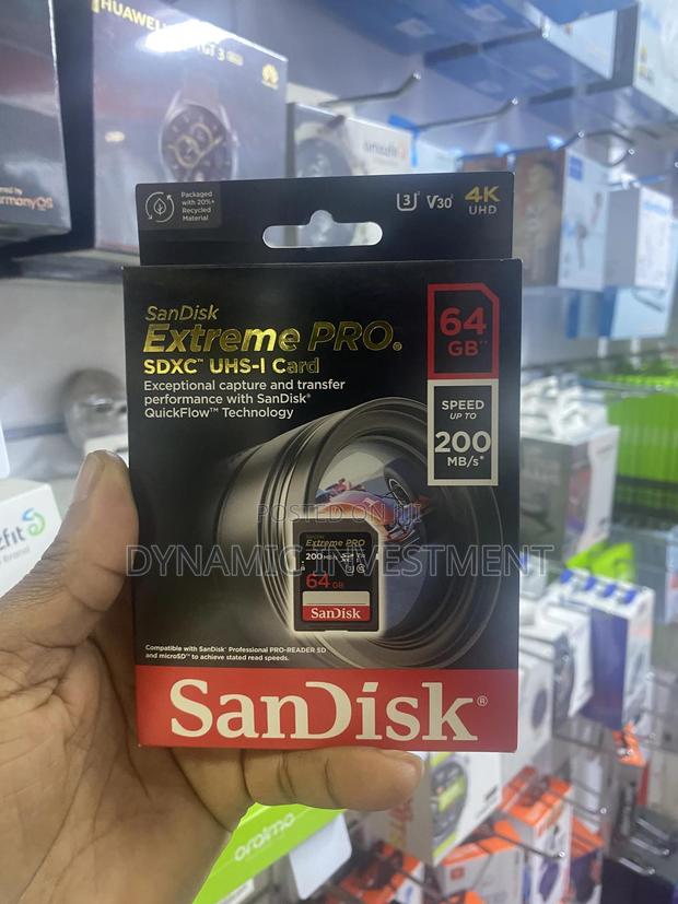 Sandisk 64gb Extreme Pro (200mb/S) Uhs-I SDXC Memory Card