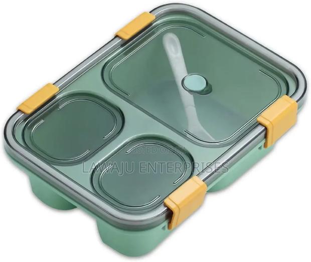 Green 3 Compartment Bento Box - main view