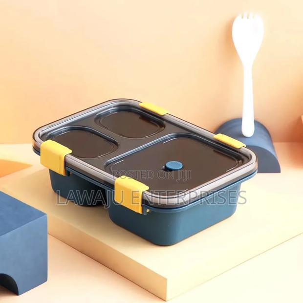 Blue 3 Compartment Bento Box - main view