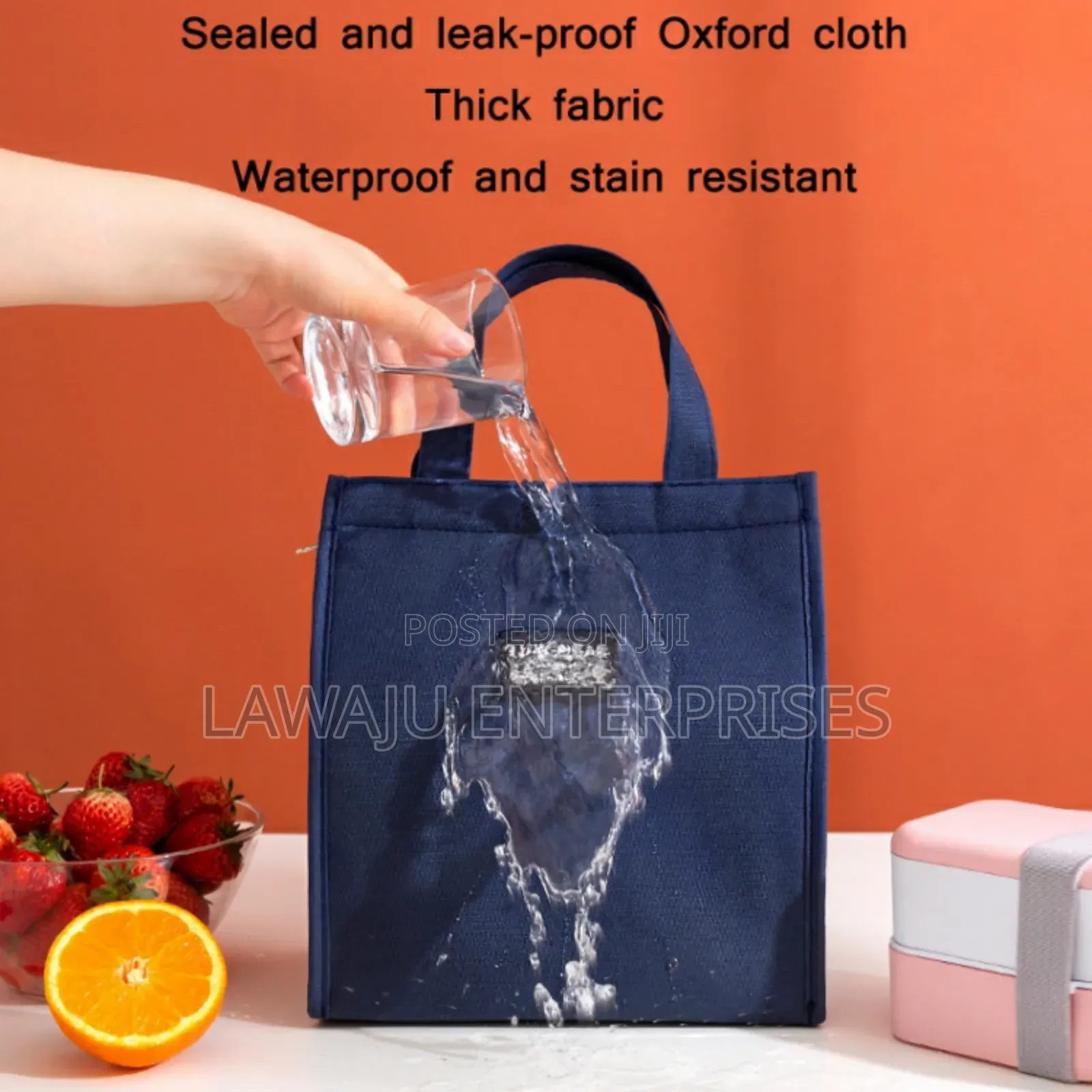 Bento Fashion Navy Blue Insulated Lunch Bag