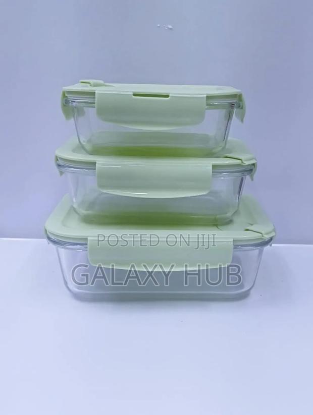 3 PCS Glass Borrosilicate Storage / Baking / Microwave Safe