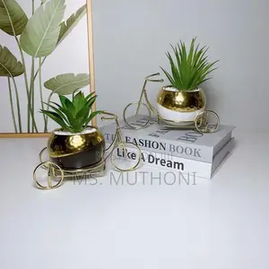 Vintage Ceramic Planter With Spring Garden Flower
