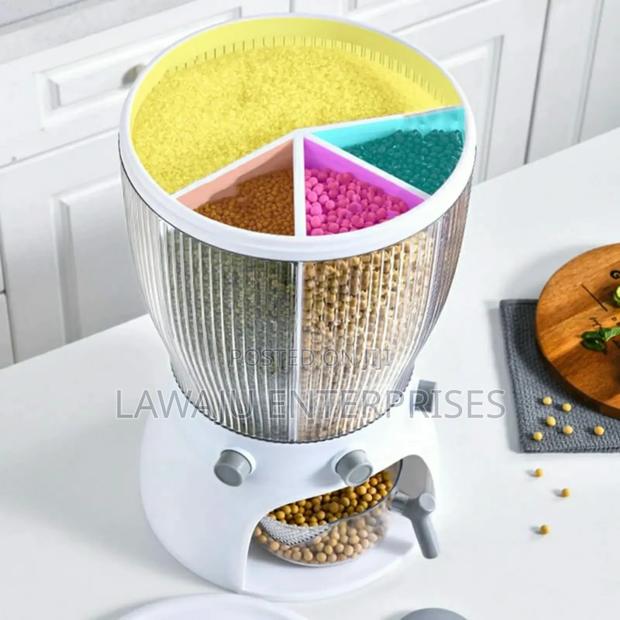 White Rotating Cereal Dispenser - main view