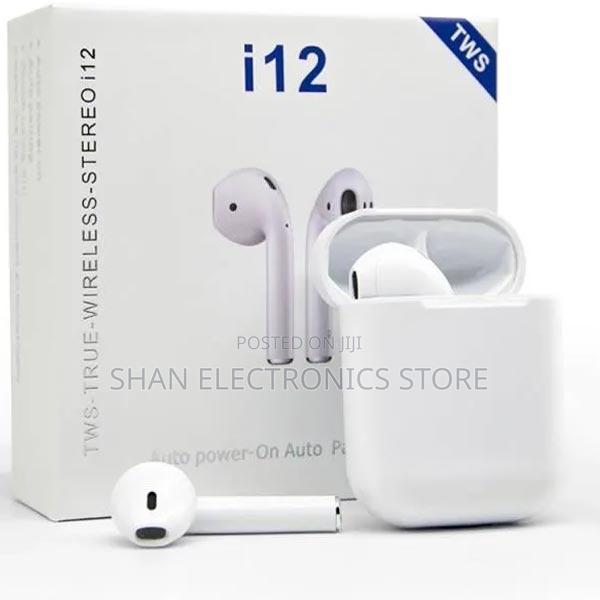 TWS I12 Wireless Earpods + Touch White- Long Lasting