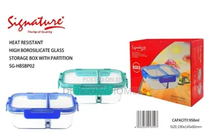 Borosilicate Glass Storage Box With Partition 950ml Be