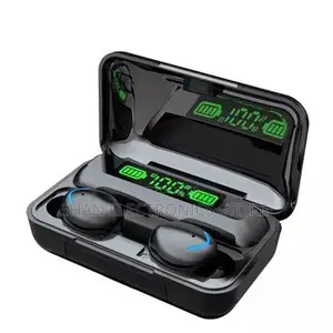 E Waterproof Headset With Mic Led Display – Black BTH-F9-5