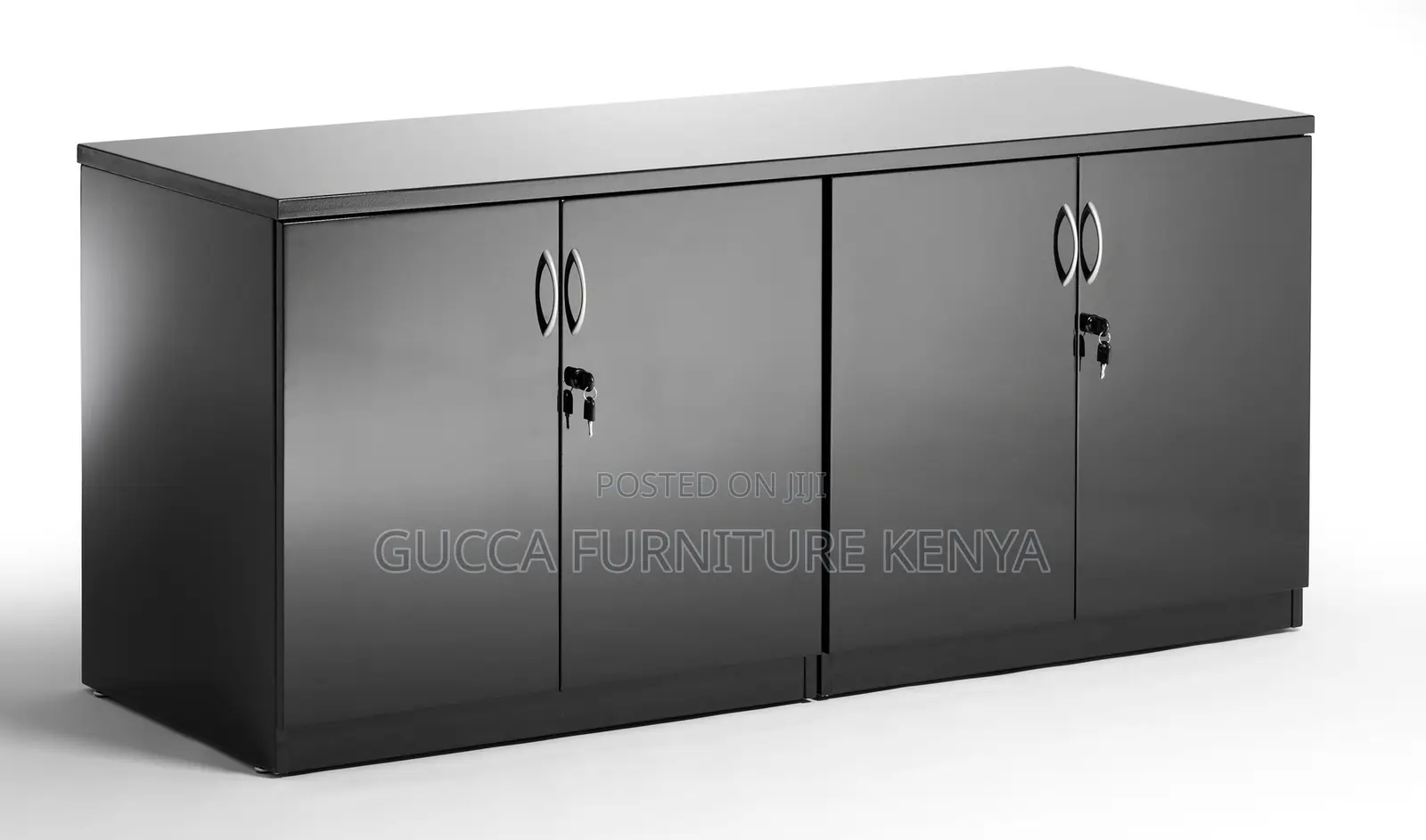 High Gloss Twin Cupboard With Credenza Top
