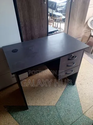 Black Home And Office Wooden Desk With Drawers