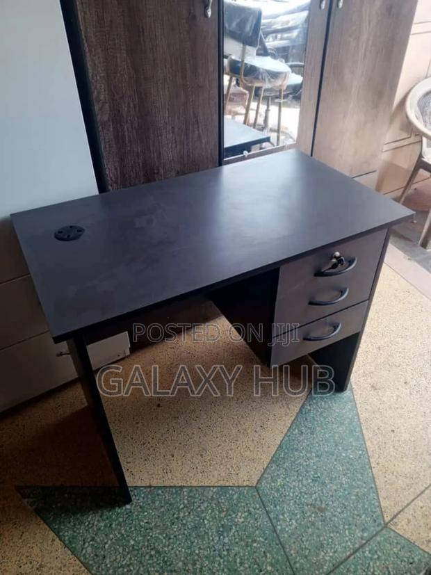 Black Home And Office Wooden Desk With Drawers