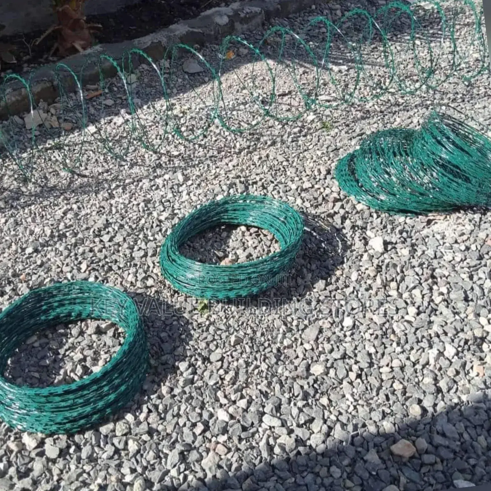 Green Coated Razor Wire 450mm Diameter 7.5m