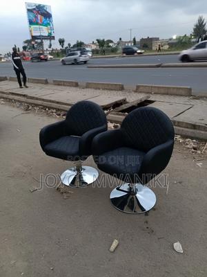 Black Plain Styling Chairs With Hydraulic Machine, Black. - thumbnail 2