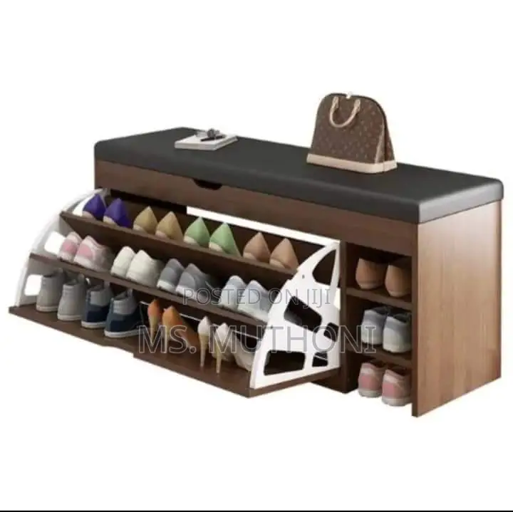 2 in 1multiple Purposes. Entryway Bench Tipping Shoe Rack