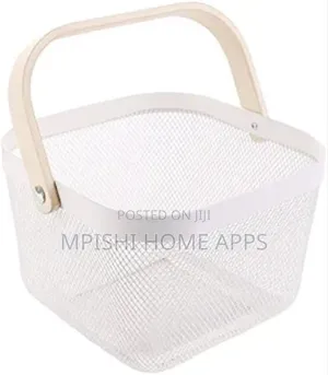 Mesh Basket With Wooden Handle