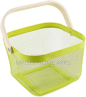 Mesh Basket With Wooden Handle