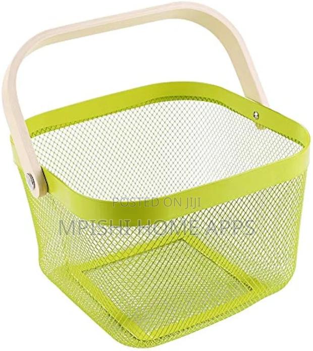 Mesh Basket With Wooden Handle