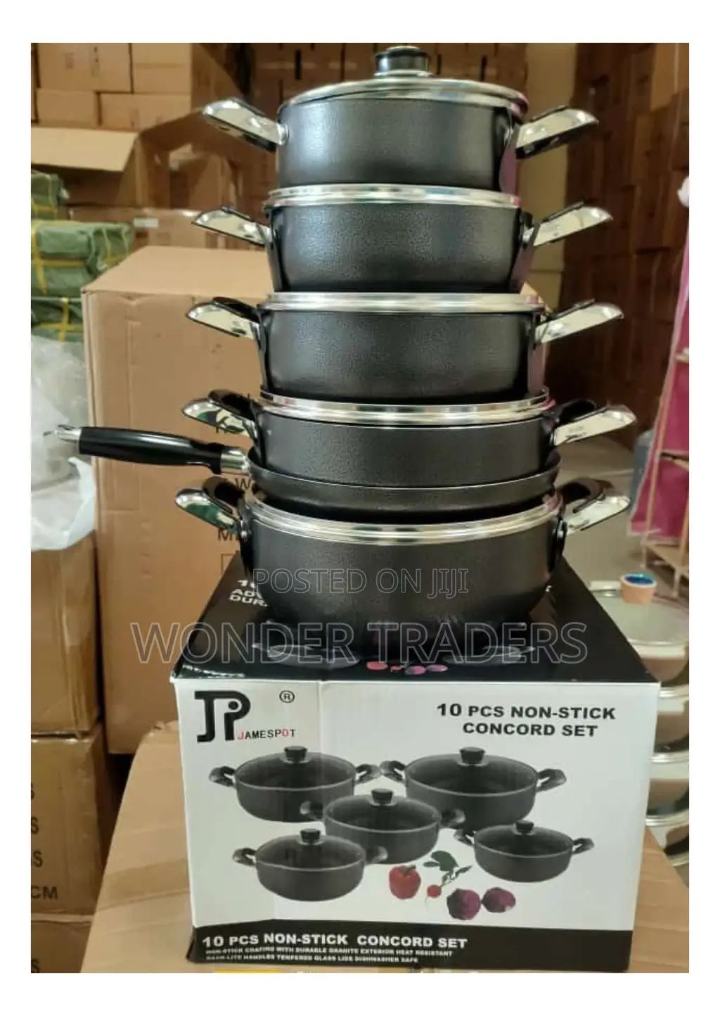 *James Pot Black Cookware Set*Nonstick